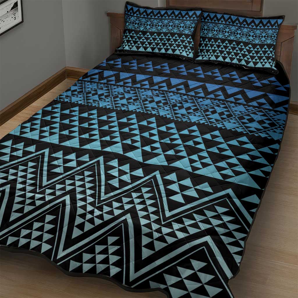 Maori Niho Taniwha Te Wheiao Quilt Bed Set Moana Blue - Aussie Hoodie