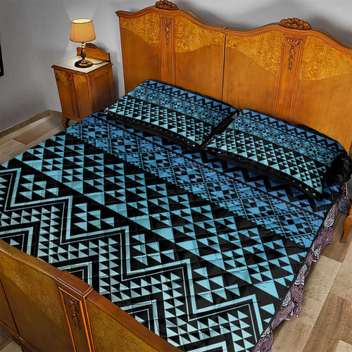 Maori Niho Taniwha Te Wheiao Quilt Bed Set Moana Blue - Aussie Hoodie