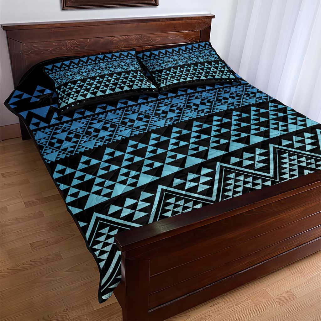 Maori Niho Taniwha Te Wheiao Quilt Bed Set Moana Blue - Aussie Hoodie