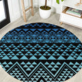 Maori Niho Taniwha Te Wheiao Round Carpet Moana Blue - Aussie Hoodie