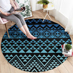 Maori Niho Taniwha Te Wheiao Round Carpet Moana Blue - Aussie Hoodie
