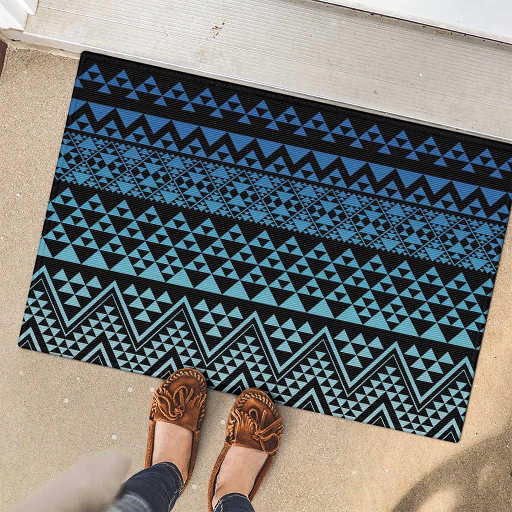 Maori Niho Taniwha Te Wheiao Rubber Doormat Moana Blue - Aussie Hoodie