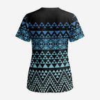 Maori Niho Taniwha Te Wheiao Scrub Top Moana Blue - Aussie Hoodie
