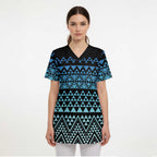 Maori Niho Taniwha Te Wheiao Scrub Top Moana Blue - Aussie Hoodie