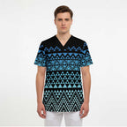 Maori Niho Taniwha Te Wheiao Scrub Top Moana Blue - Aussie Hoodie