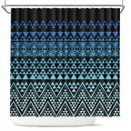 Maori Niho Taniwha Te Wheiao Shower Curtain Moana Blue - Aussie Hoodie