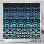 Maori Niho Taniwha Te Wheiao Shower Curtain Moana Blue - Aussie Hoodie