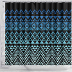 Maori Niho Taniwha Te Wheiao Shower Curtain Moana Blue - Aussie Hoodie