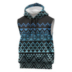Maori Niho Taniwha Te Wheiao Sleeveless Hoodie Moana Blue - Aussie Hoodie