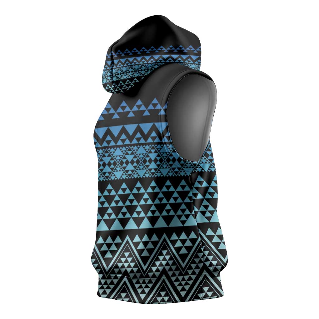 Maori Niho Taniwha Te Wheiao Sleeveless Hoodie Moana Blue - Aussie Hoodie
