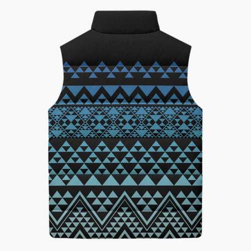 Maori Niho Taniwha Te Wheiao Sleeveless Puffer Jacket Moana Blue - Aussie Hoodie