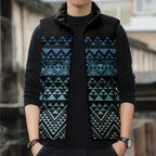 Maori Niho Taniwha Te Wheiao Sleeveless Puffer Jacket Moana Blue - Aussie Hoodie