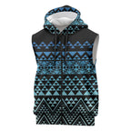 Maori Niho Taniwha Te Wheiao Sleeveless Zip Hoodie Moana Blue LT7