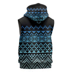 Maori Niho Taniwha Te Wheiao Sleeveless Zip Hoodie Moana Blue LT7