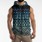 Maori Niho Taniwha Te Wheiao Sleeveless Zip Hoodie Moana Blue LT7