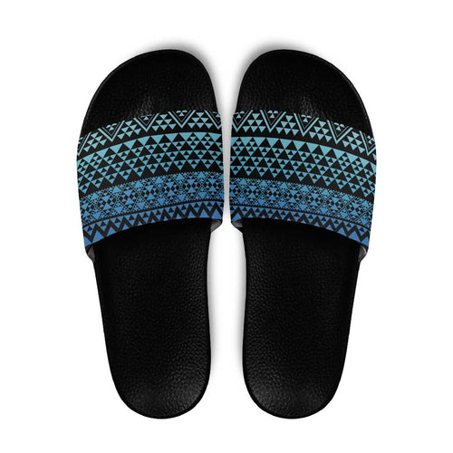 Maori Niho Taniwha Te Wheiao Slide Sandals Moana Blue - Aussie Hoodie