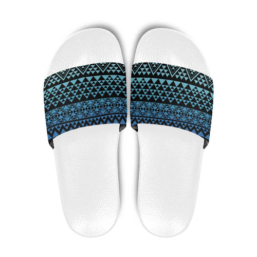 Maori Niho Taniwha Te Wheiao Slide Sandals Moana Blue - Aussie Hoodie