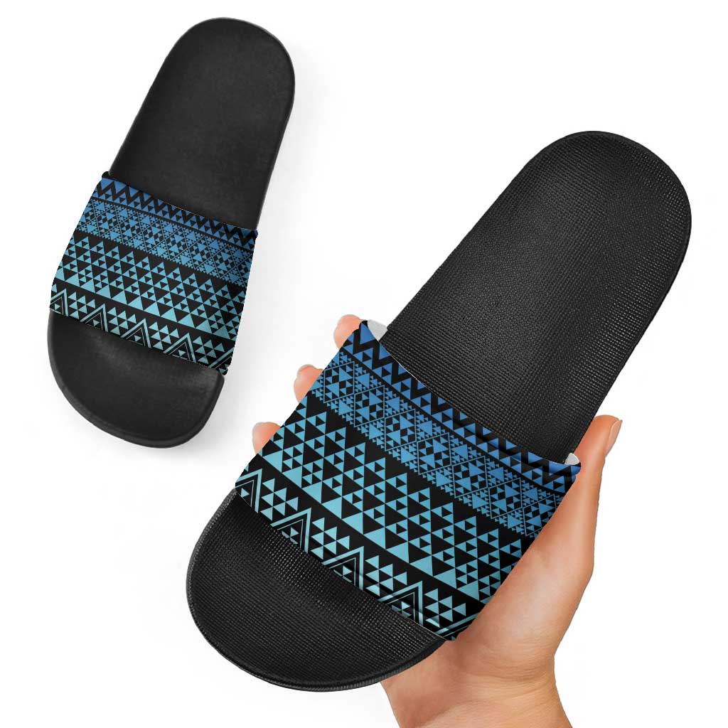 Maori Niho Taniwha Te Wheiao Slide Sandals Moana Blue - Aussie Hoodie