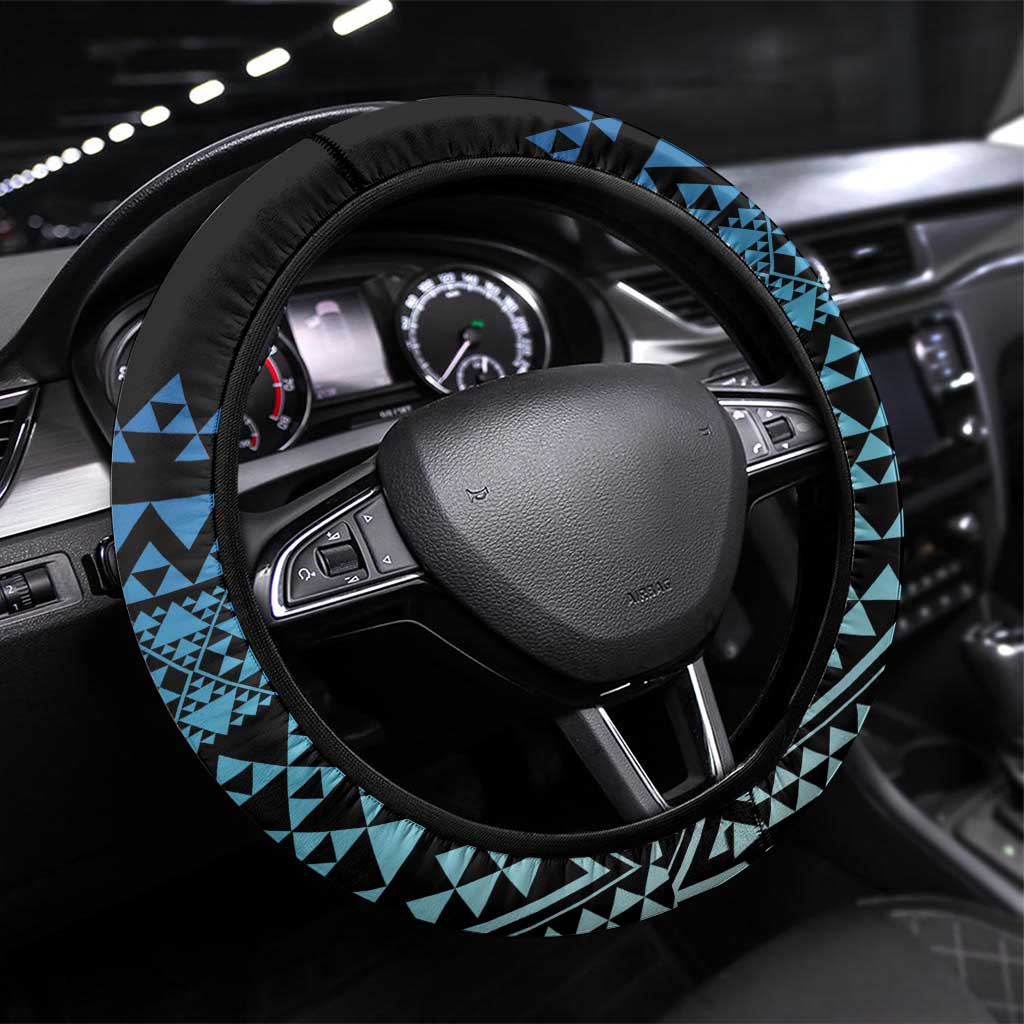 Maori Niho Taniwha Te Wheiao Steering Wheel Cover Moana Blue - Aussie Hoodie