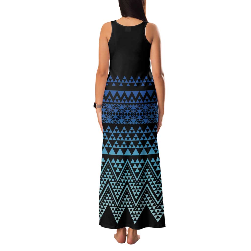 Maori Niho Taniwha Te Wheiao Tank Maxi Dress Moana Blue - Aussie Hoodie