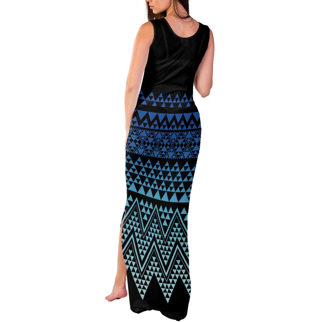 Maori Niho Taniwha Te Wheiao Tank Maxi Dress Moana Blue - Aussie Hoodie