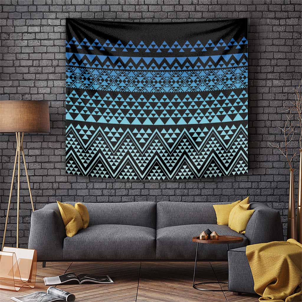 Maori Niho Taniwha Te Wheiao Tapestry Moana Blue - Aussie Hoodie