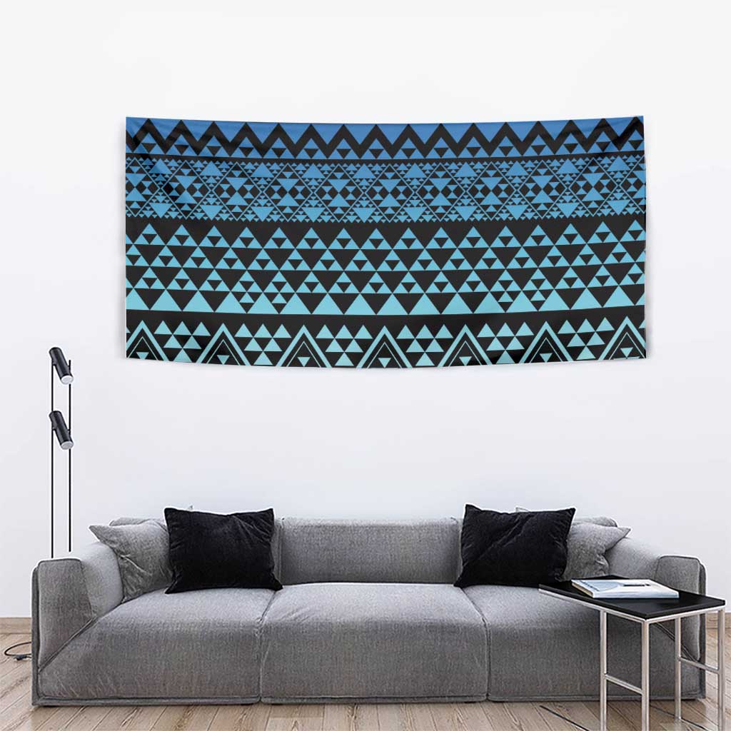 Maori Niho Taniwha Te Wheiao Tapestry Moana Blue - Aussie Hoodie