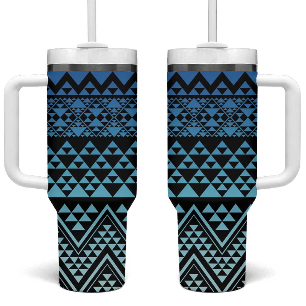 Maori Niho Taniwha Te Wheiao Tumbler With Handle Moana Blue - Aussie Hoodie