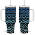 Maori Niho Taniwha Te Wheiao Tumbler With Handle Moana Blue - Aussie Hoodie