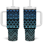 Maori Niho Taniwha Te Wheiao Tumbler With Handle Moana Blue - Aussie Hoodie