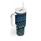Maori Niho Taniwha Te Wheiao Tumbler With Handle Moana Blue - Aussie Hoodie