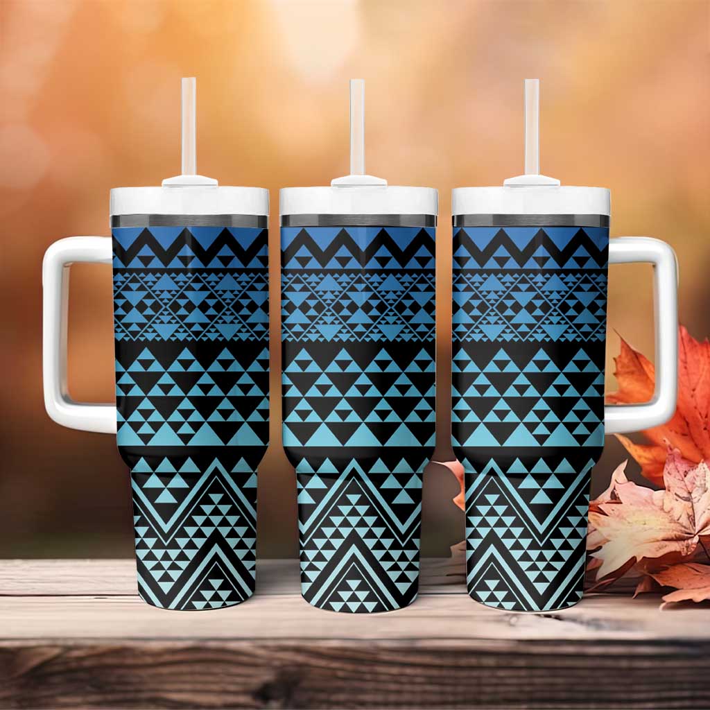 Maori Niho Taniwha Te Wheiao Tumbler With Handle Moana Blue - Aussie Hoodie