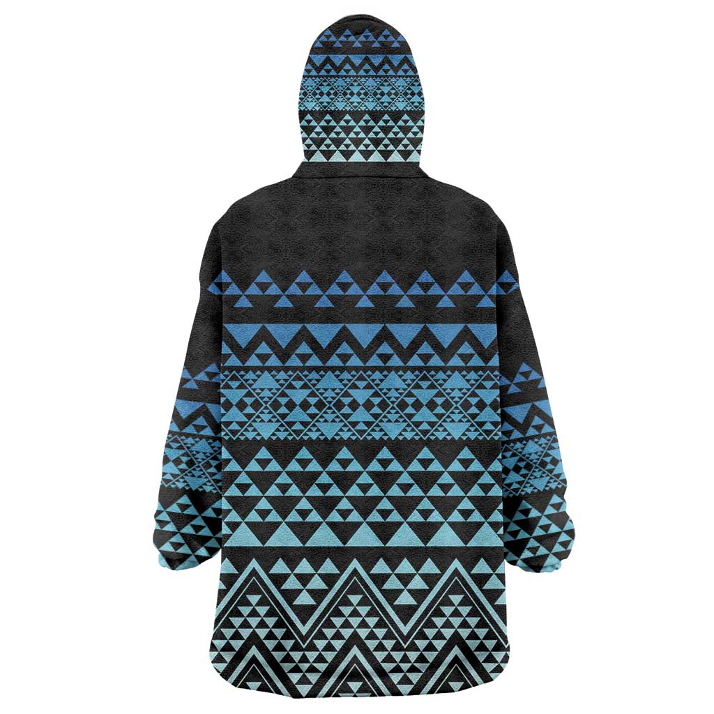 Maori Niho Taniwha Te Wheiao Wearable Blanket Hoodie Moana Blue - Aussie Hoodie
