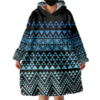 Maori Niho Taniwha Te Wheiao Wearable Blanket Hoodie Moana Blue - Aussie Hoodie