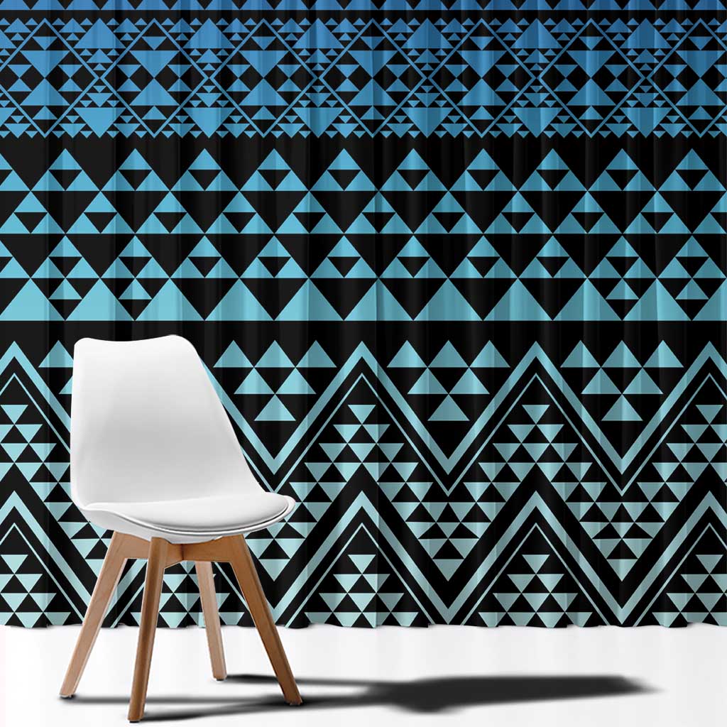 Maori Niho Taniwha Te Wheiao Window Curtain Moana Blue - Aussie Hoodie