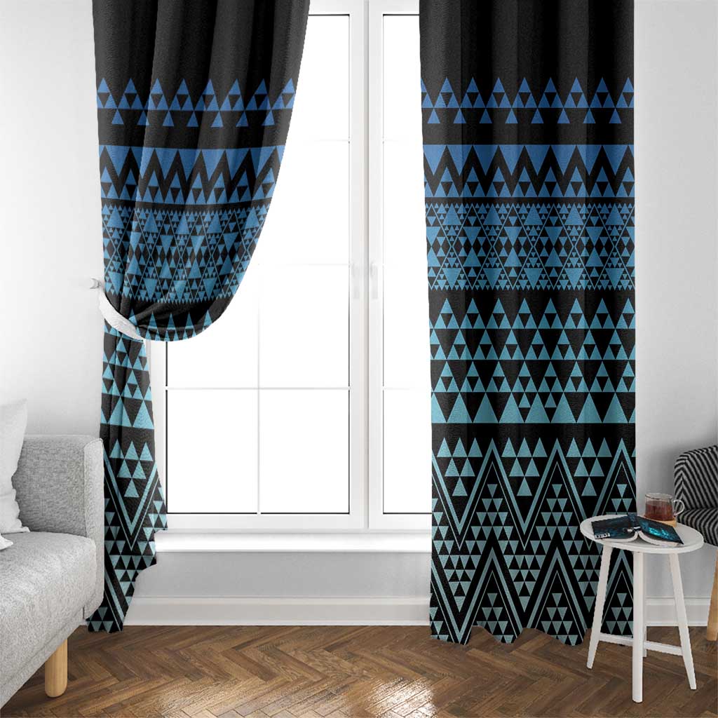 Maori Niho Taniwha Te Wheiao Window Curtain Moana Blue - Aussie Hoodie