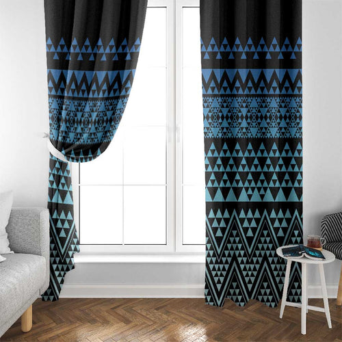 Maori Niho Taniwha Te Wheiao Window Curtain Moana Blue - Aussie Hoodie
