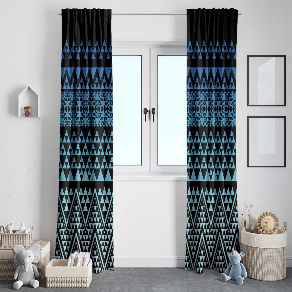 Maori Niho Taniwha Te Wheiao Window Curtain Moana Blue - Aussie Hoodie