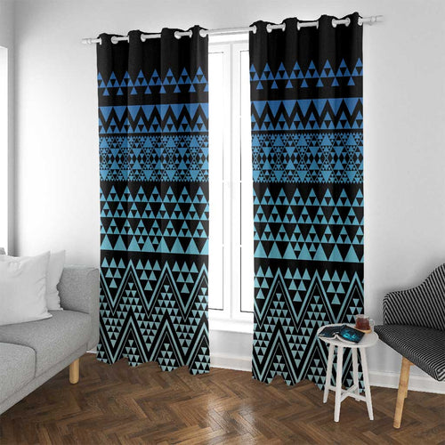 Maori Niho Taniwha Te Wheiao Window Curtain Moana Blue - Aussie Hoodie