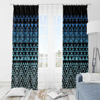 Maori Niho Taniwha Te Wheiao Window Curtain Moana Blue - Aussie Hoodie