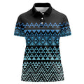 Maori Niho Taniwha Te Wheiao Women Polo Shirt Moana Blue - Aussie Hoodie