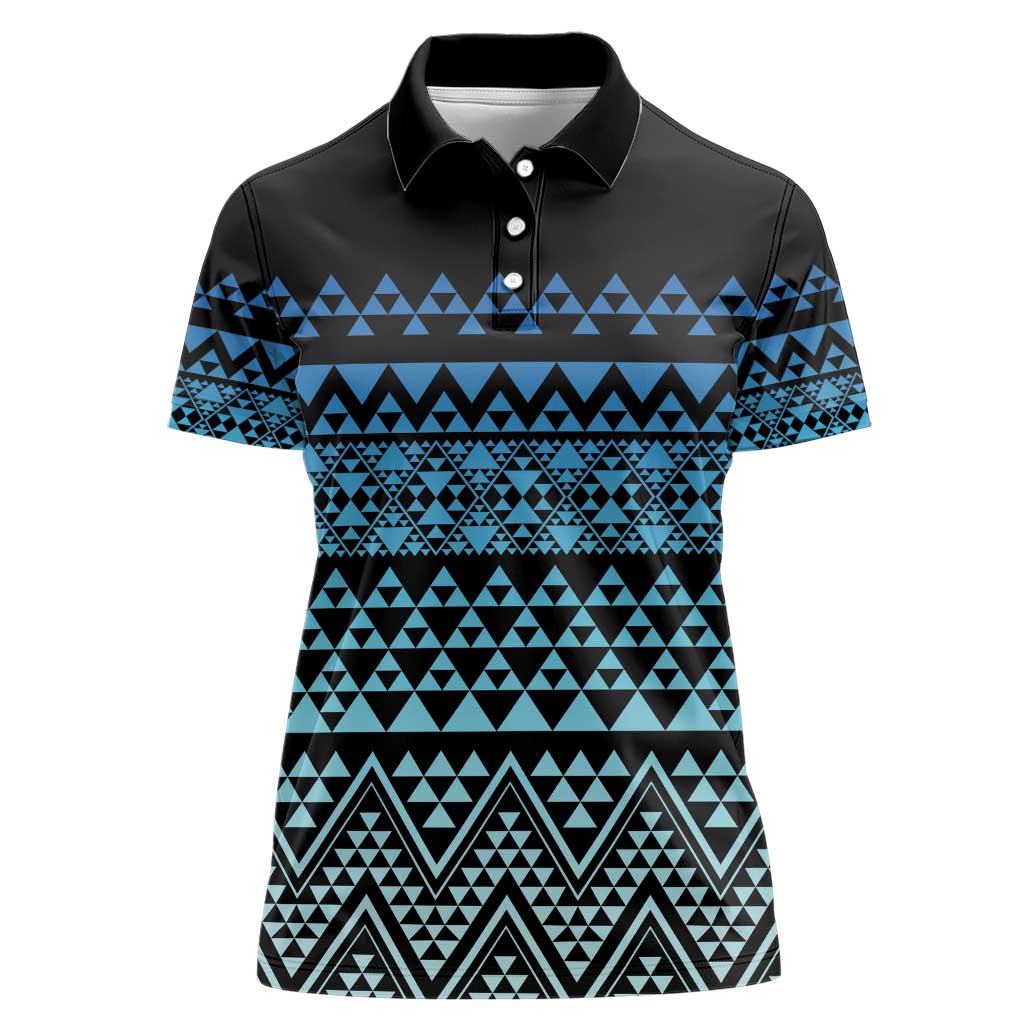 Maori Niho Taniwha Te Wheiao Women Polo Shirt Moana Blue - Aussie Hoodie