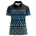 Maori Niho Taniwha Te Wheiao Women Polo Shirt Moana Blue - Aussie Hoodie