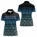 Maori Niho Taniwha Te Wheiao Women Polo Shirt Moana Blue - Aussie Hoodie