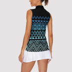 Maori Niho Taniwha Te Wheiao Women Sleeveless Polo Shirt Moana Blue - Aussie Hoodie