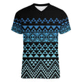 Maori Niho Taniwha Te Wheiao Women V-Neck T-Shirt Moana Blue - Aussie Hoodie
