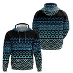 Maori Niho Taniwha Te Wheiao Zip Hoodie Moana Blue - Aussie Hoodie