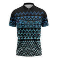 Maori Niho Taniwha Te Wheiao Zipper Polo Shirt Moana Blue - Aussie Hoodie