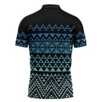 Maori Niho Taniwha Te Wheiao Zipper Polo Shirt Moana Blue - Aussie Hoodie