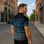Maori Niho Taniwha Te Wheiao Zipper Polo Shirt Moana Blue - Aussie Hoodie